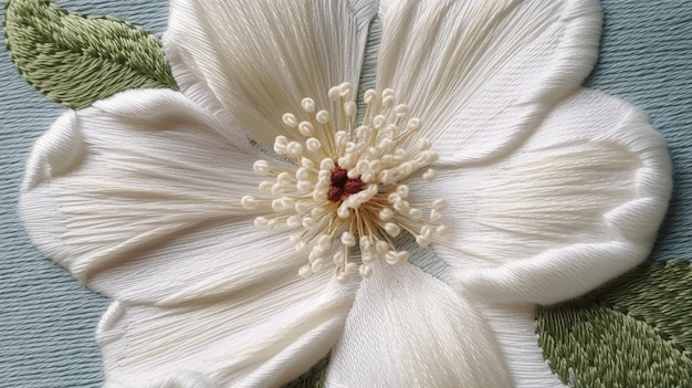 detail vyšívaného vzoru v pastelových farbách